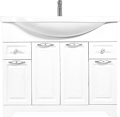 Stella Polare Тумба с раковиной Кармела 100 люкс белое серебро – фотография-4